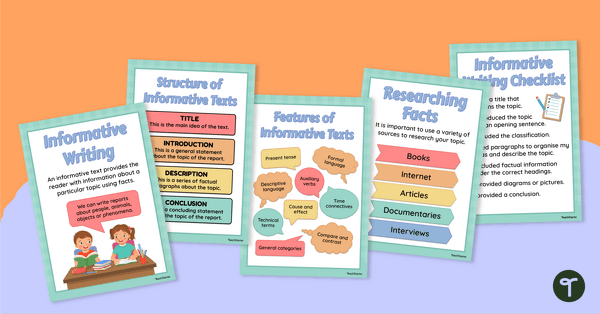 Go to Informational Text Anchor Charts teaching resource