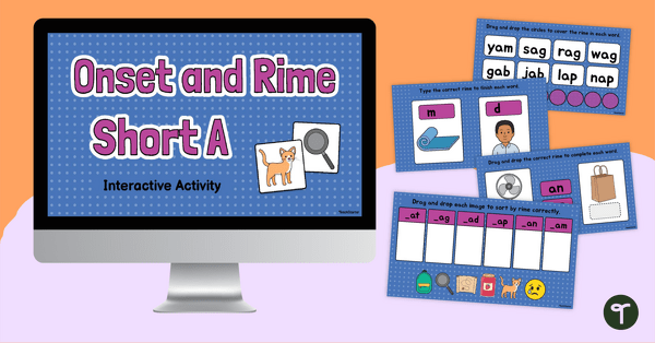 Go to Onset and Rime Short A Interactive Activity teaching resource