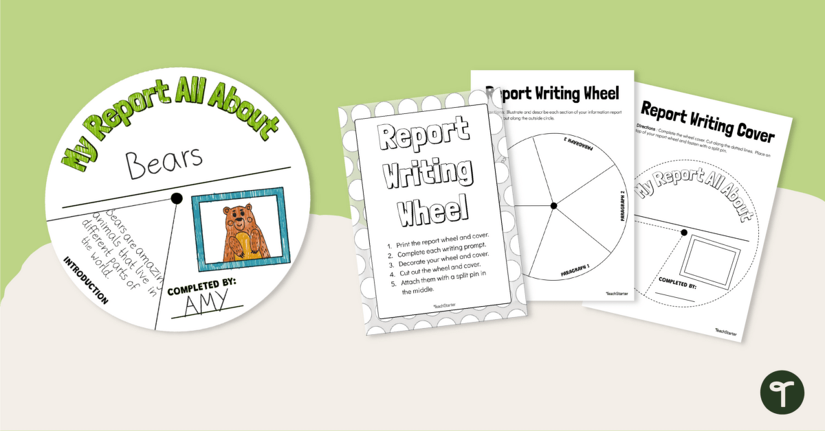 Information Report Wheel Template teaching resource