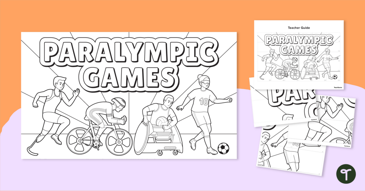 Paralympic Games Collaborative Coloring Sheet teaching resource