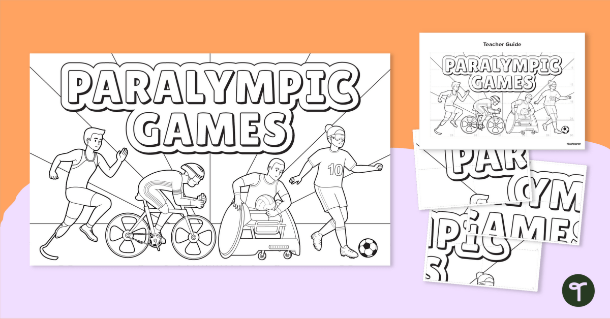 Paralympic Games Collaborative Colouring Sheet teaching resource