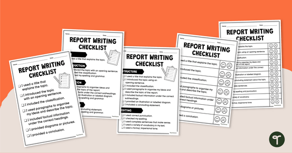 Go to Information Report Checklists teaching resource