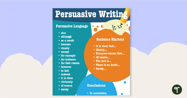 Go to Language in Persuasive Writing Anchor Chart teaching resource