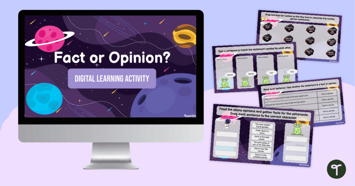 Fact or Opinion? - Digital Learning Activity teaching-resource