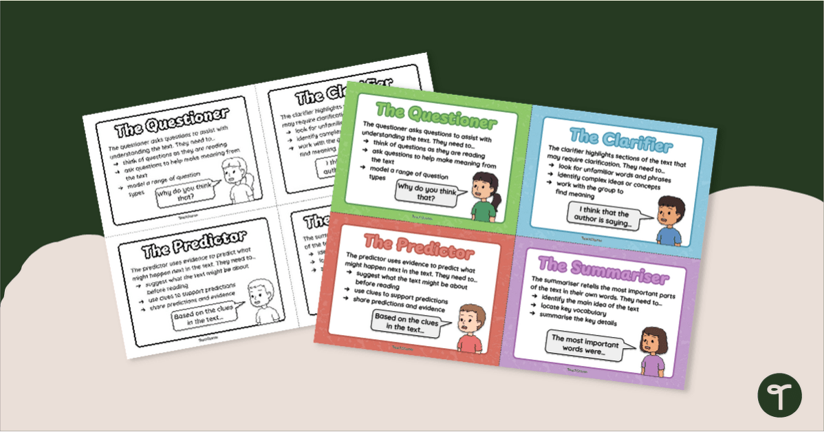 Reciprocal Teaching Role Cards teaching-resource