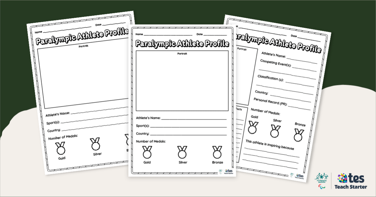 Paralympic Athlete Profile Template teaching resource