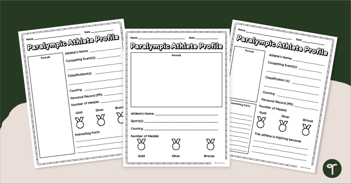 Paralympic Athlete Profile Template teaching resource