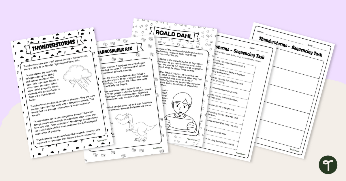 Sequence an Information Report – Cut and Paste Worksheets teaching resource