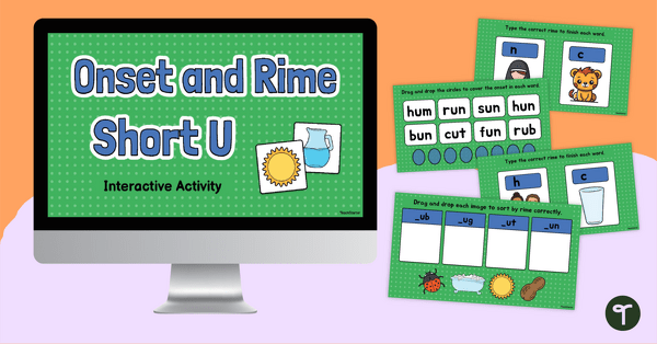 Go to Onset and Rime Short U Interactive teaching resource