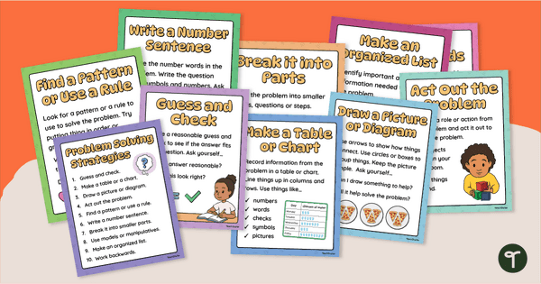 Go to 10 Problem Solving Strategies Posters teaching resource