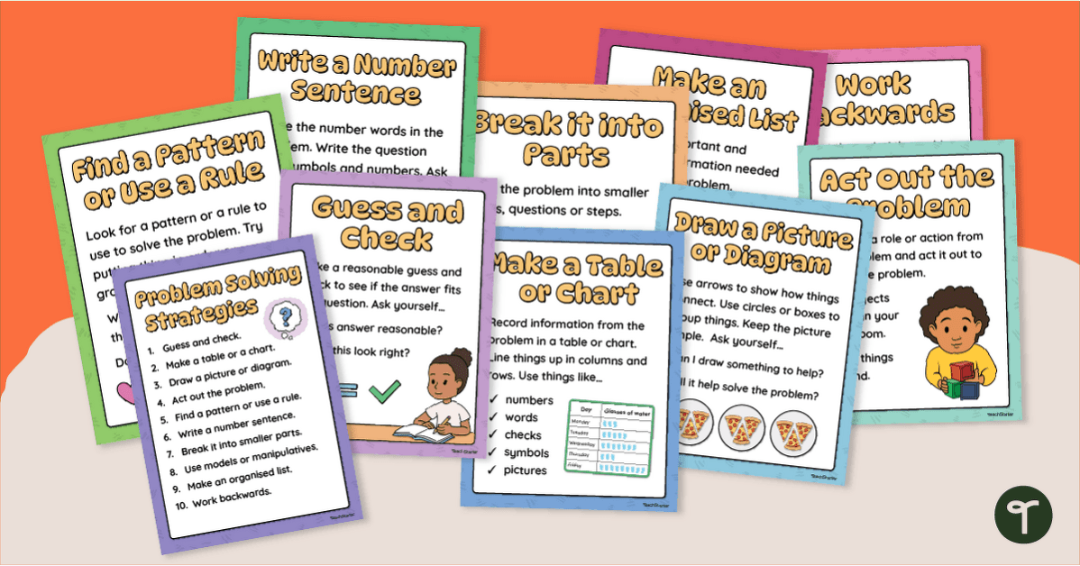 10 Problem Solving Strategies Posters teaching resource