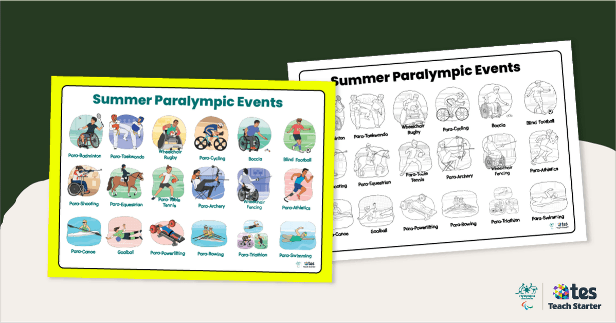 Paralympic Games Vocabulary Word Mat teaching resource