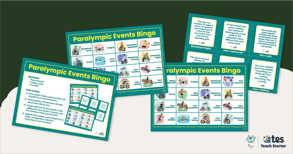 Go to Paralympic Events Bingo Game teaching resource