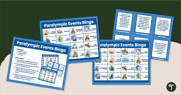 Go to Paralympic Events Bingo Game teaching resource