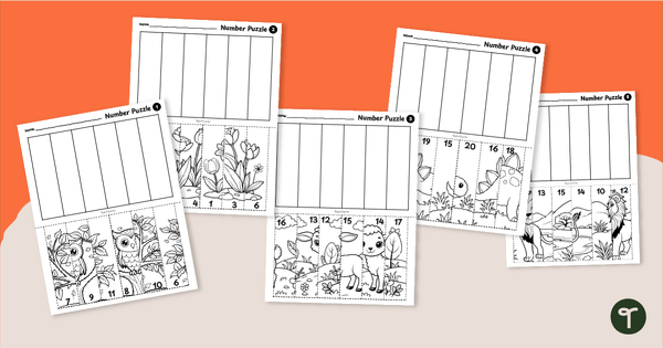 Image of Number Ordering Puzzles - Cut and Paste