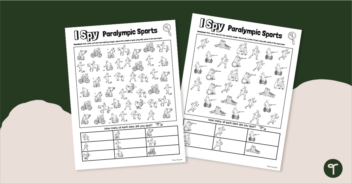 Paralympic Games Count and Color Worksheets teaching resource