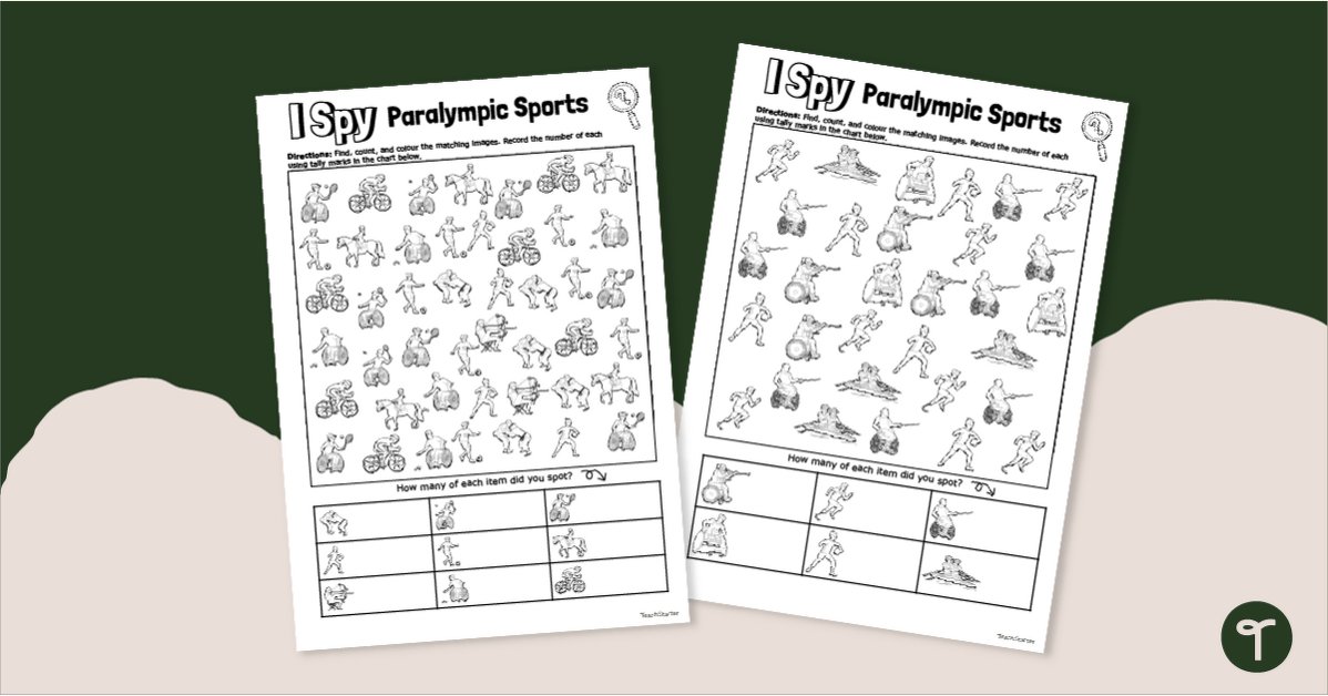 Paralympic Games Count and Colour Worksheets teaching resource