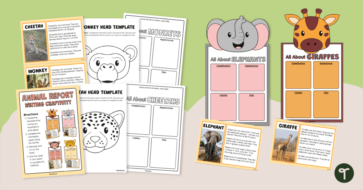 Animal Information Report – Writing Craftivity teaching-resource