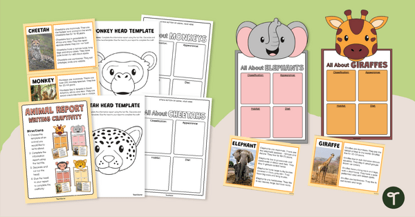 Go to Animal Information Report – Writing Craftivity teaching resource