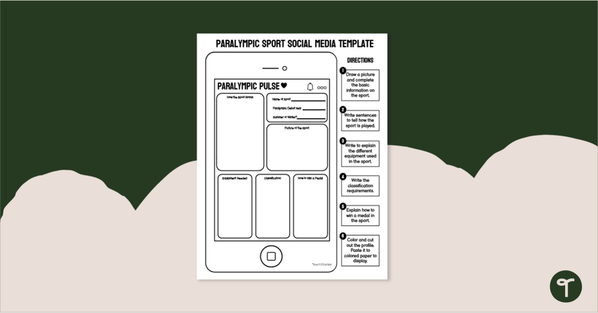 Paralympic Sports Newsletter Template teaching resource