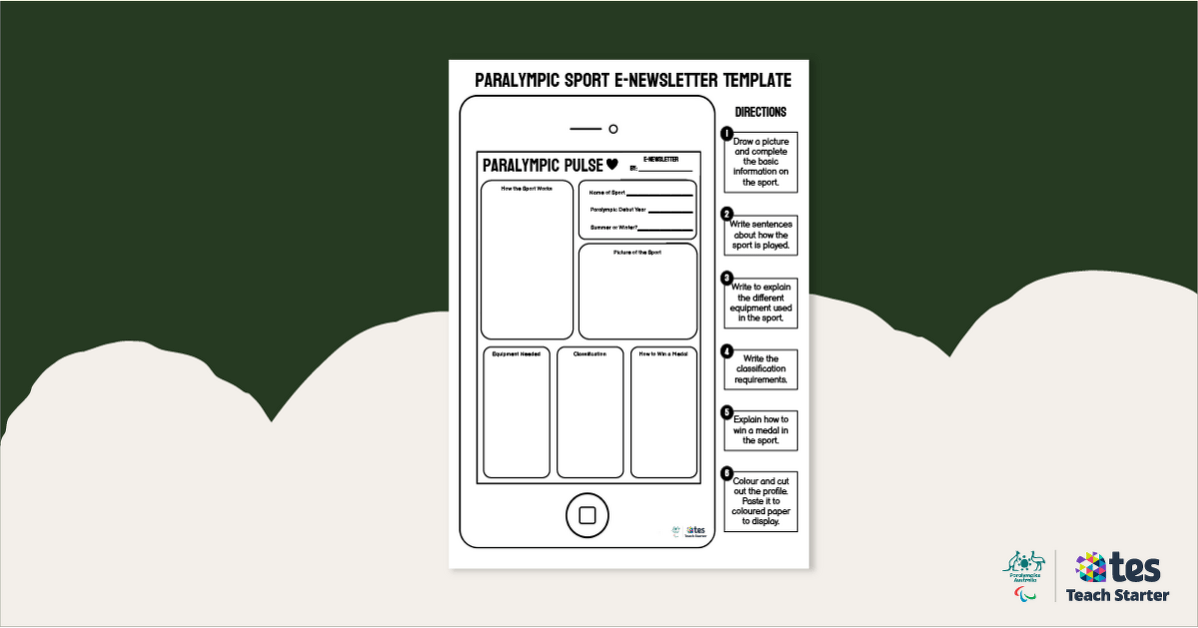 Paralympic Sport Newsletter Template teaching resource