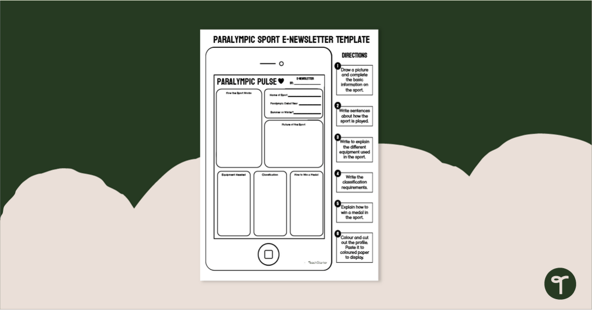 Paralympic Sport Newsletter Template teaching resource