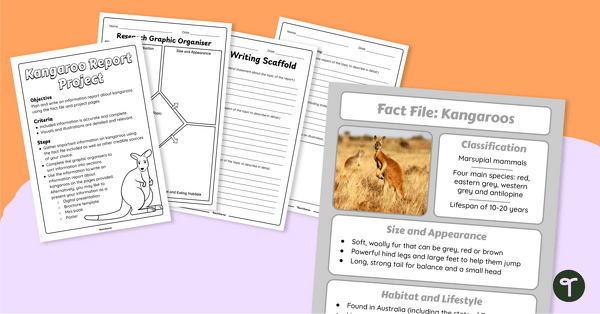 Go to Kangaroo Information Report – Writing Project teaching resource