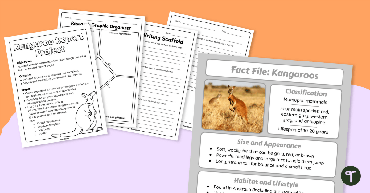 Kangaroo Information Report – Writing Project teaching-resource