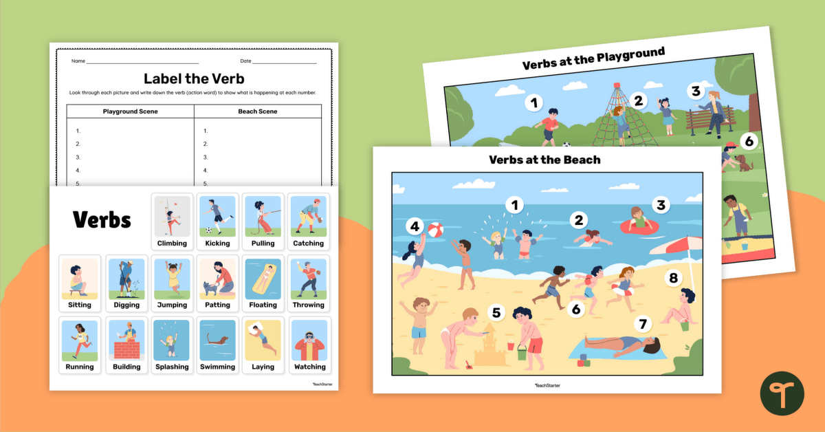 Verbs in Pictures Activity teaching resource