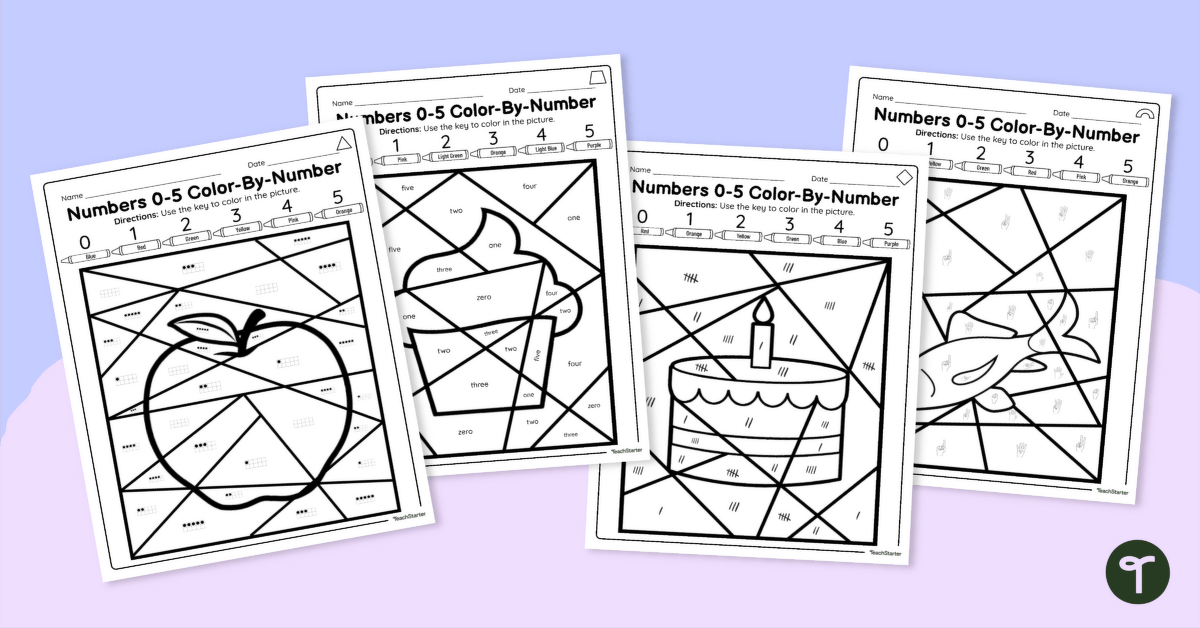 Number Recognition 0-5 Color-by-Number Pack teaching resource