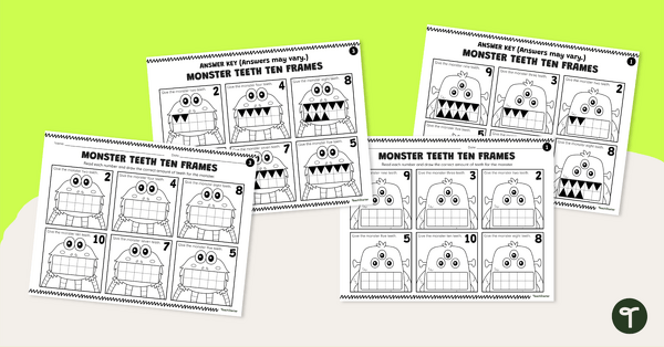 Go to Ten Frame Printable — Monster Teeth teaching resource