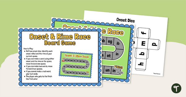 Go to Onset and Rime Race Board Game teaching resource