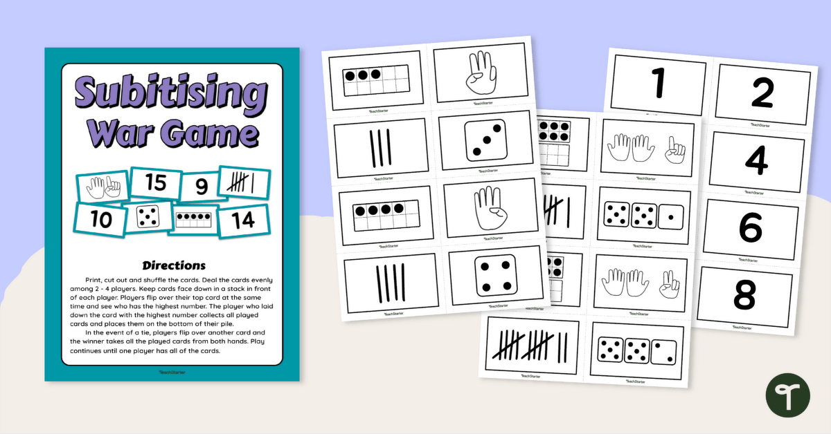 Subitising Card Game teaching resource