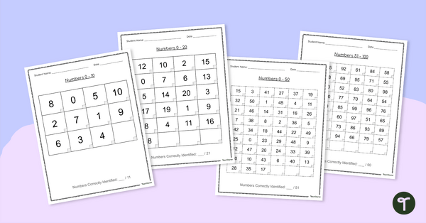 Go to Number Recognition Assessment Pack teaching resource