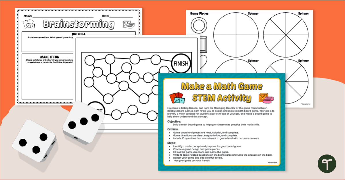 Create a Board Game – Math STEM Activity teaching resource