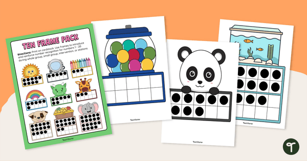 Go to Ten Frame Variety Pack teaching resource