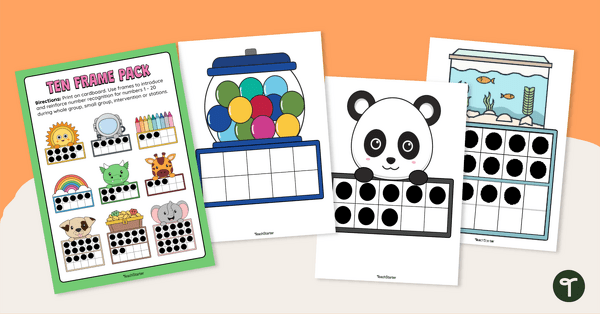 Go to Ten Frame Variety Pack teaching resource