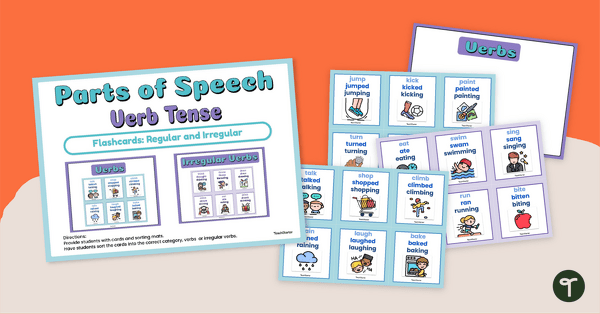 Image of Verb Tense Regular and Irregular Sorting Activity