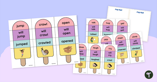 Image of Verb Tense Puzzle Pop Activity