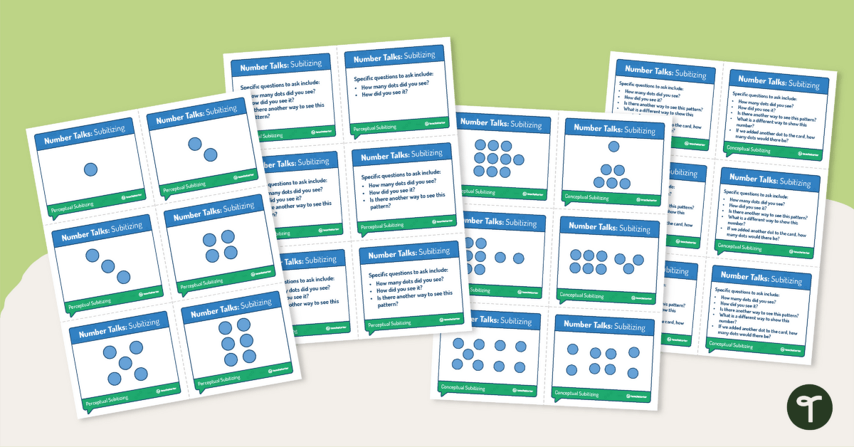 Subitize to 10 Task Cards — Number Talks teaching resource