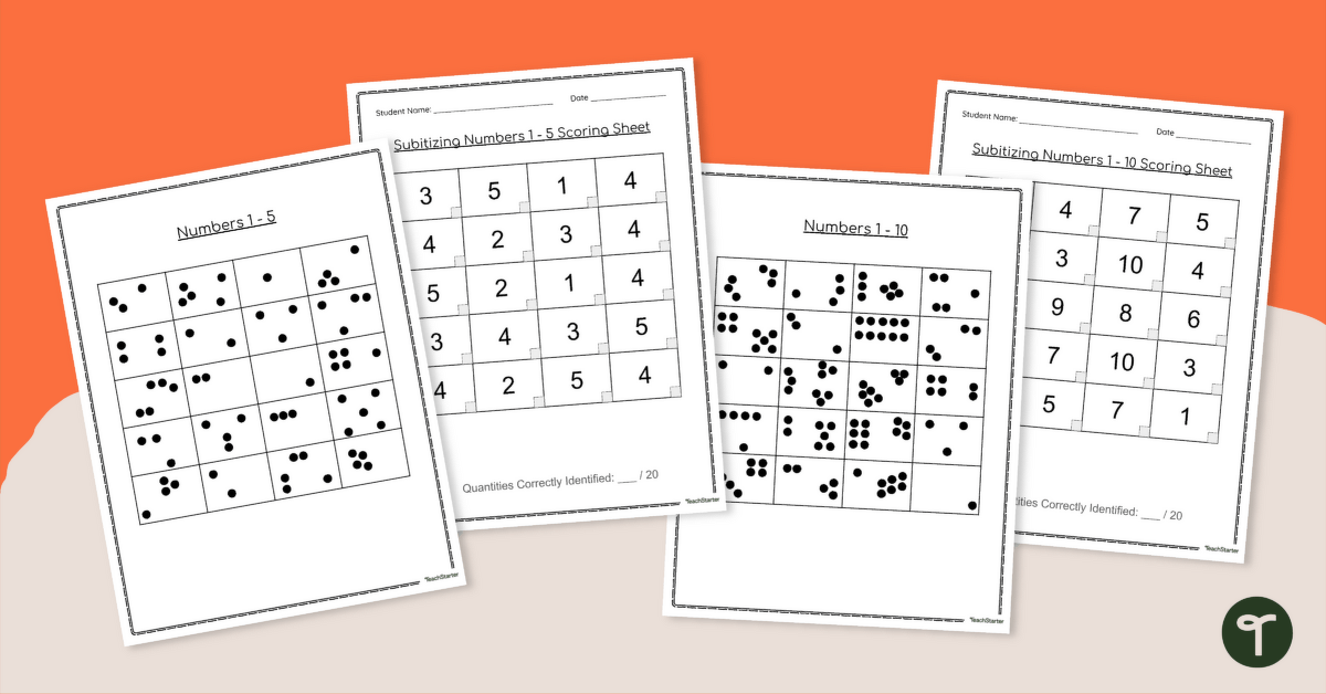 Subitizing Assessment Pack teaching resource