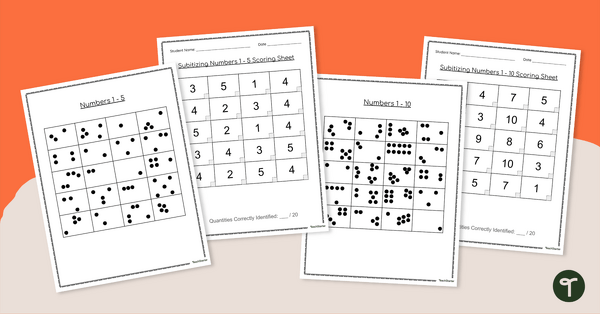 Go to Subitizing Assessment Pack teaching resource