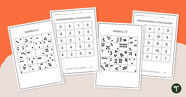 Image of Subitising Assessment Pack