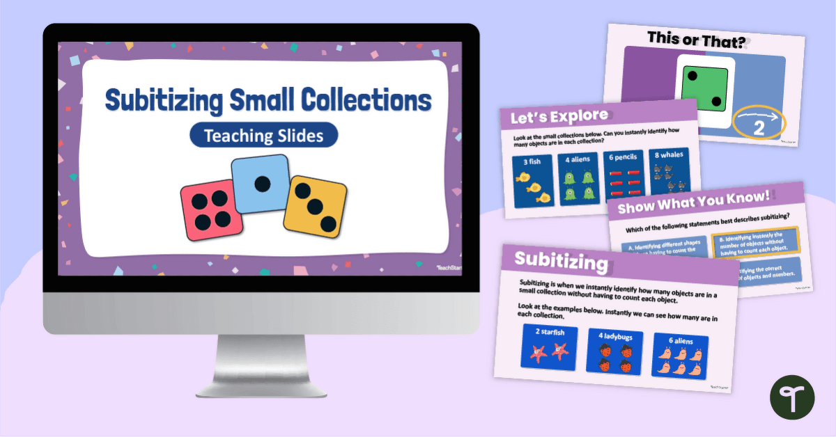 Subitizing Small Collections Teaching Slides teaching resource