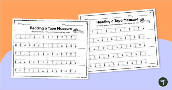 Go to Reading a Tape Measure Worksheets teaching resource