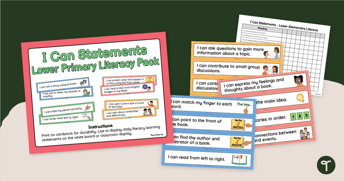 'I Can' Statement Cards - Primary Literacy Display teaching resource