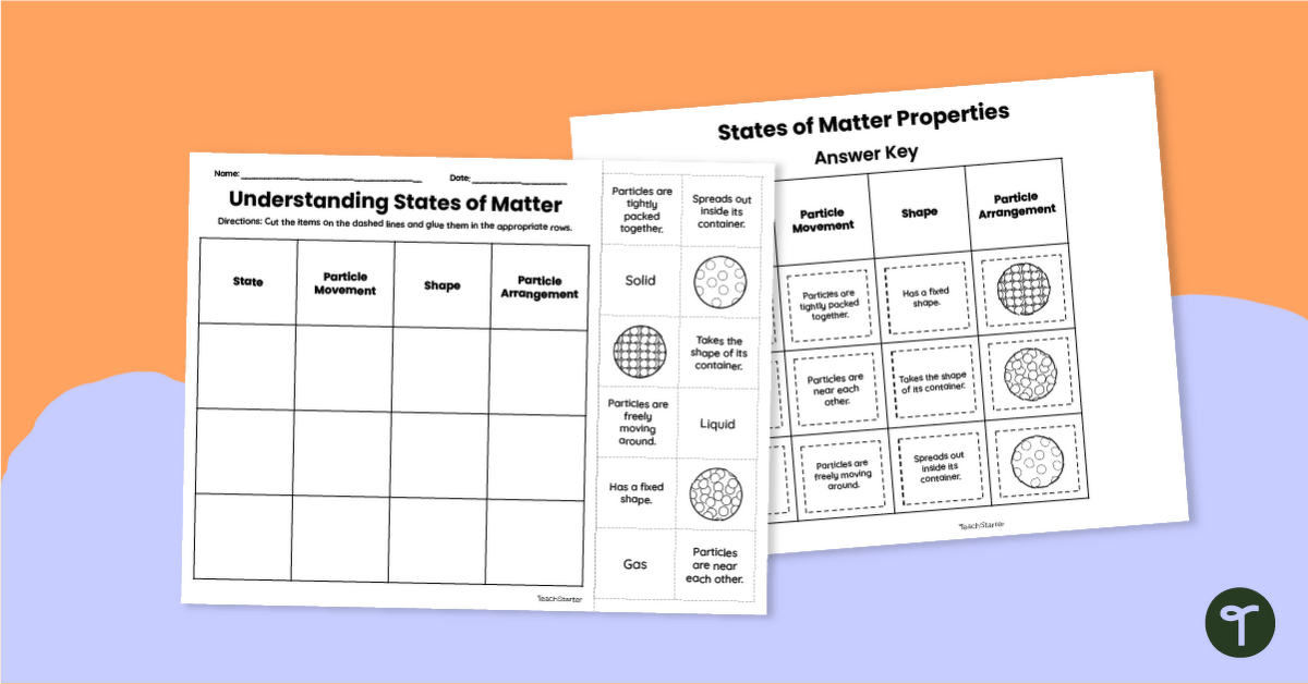 Understanding States of Matter - Cut and Paste teaching resource