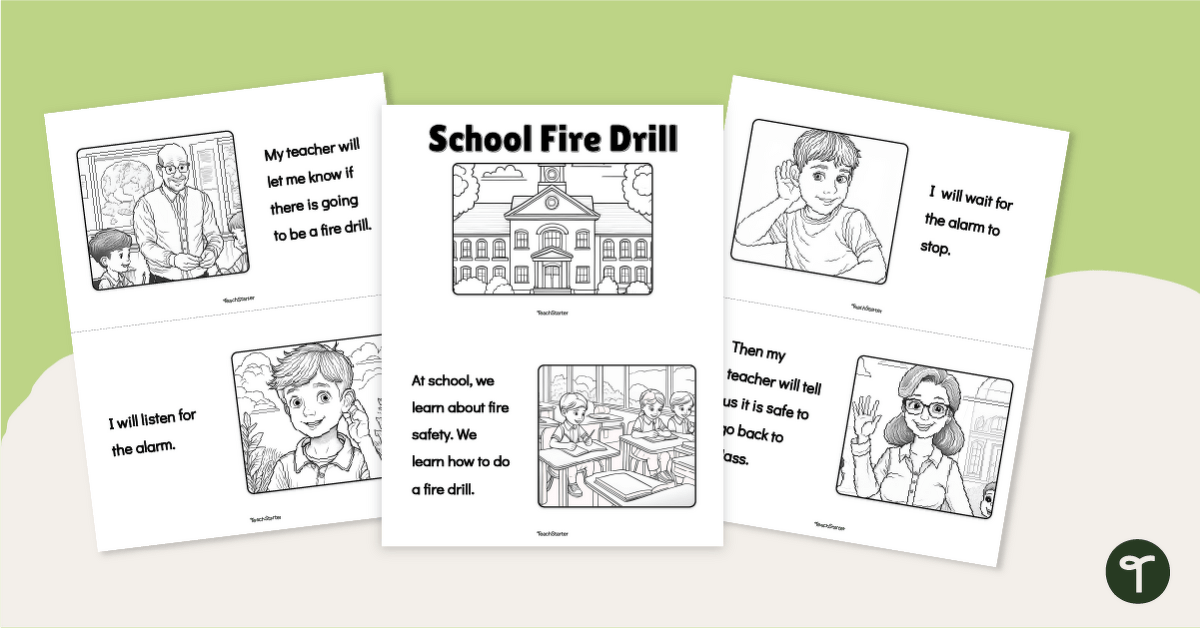 School Fire Drill Social Storybook teaching resource