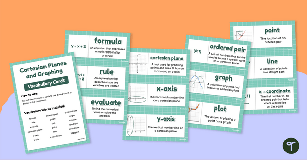 Go to Cartesian Planes and Graphing – Vocabulary Cards teaching resource