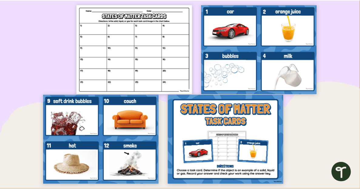 3 States of Matter Task Cards teaching resource